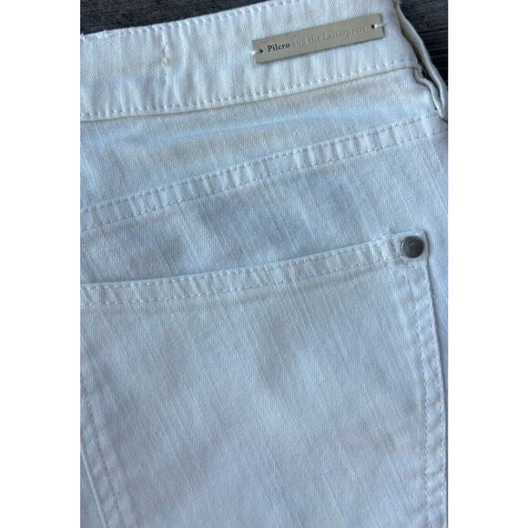 Pilcro And The Letterpress White Jeans Size 28 Lace Up Ankle Boho Anthropologie - Picture 7 of 12